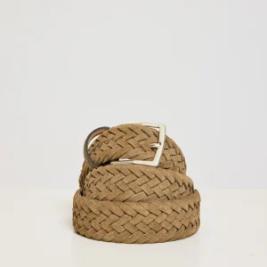 CEINTURE EN DAIM TRESSÉE VERTE