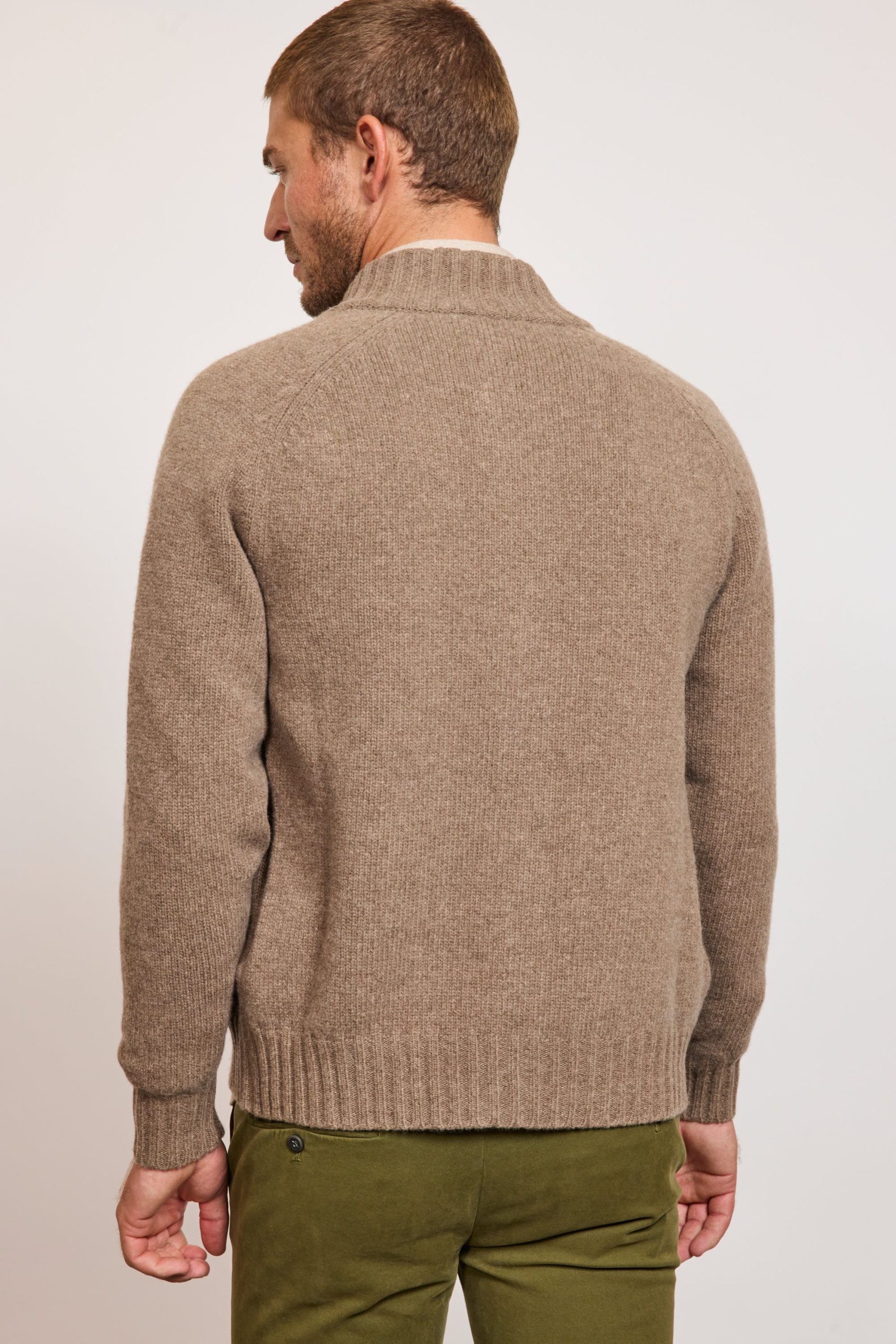 CARDIGAN EN LAINE TAUPE – Image 3