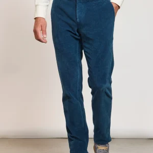 PANTALON SLIM VELOURS INDIGO