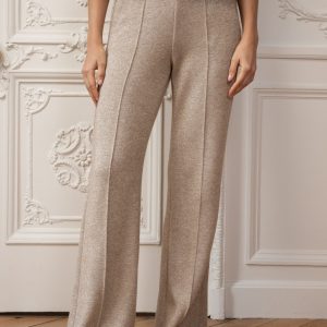 PANTALON EN JERSEY LUREX BEIGE