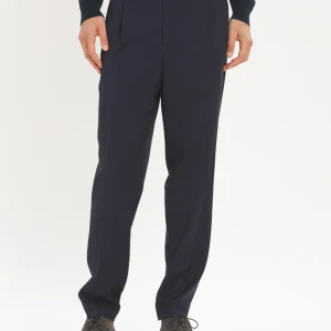 PANTALON EN LAINE FROIDE MARINE
