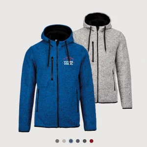 Veste polaire chinée avec capuche