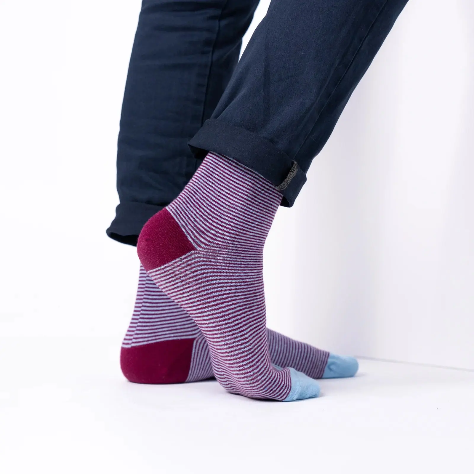 CHAUSSETTES RAYURES - BOURGOGNE – Image 3