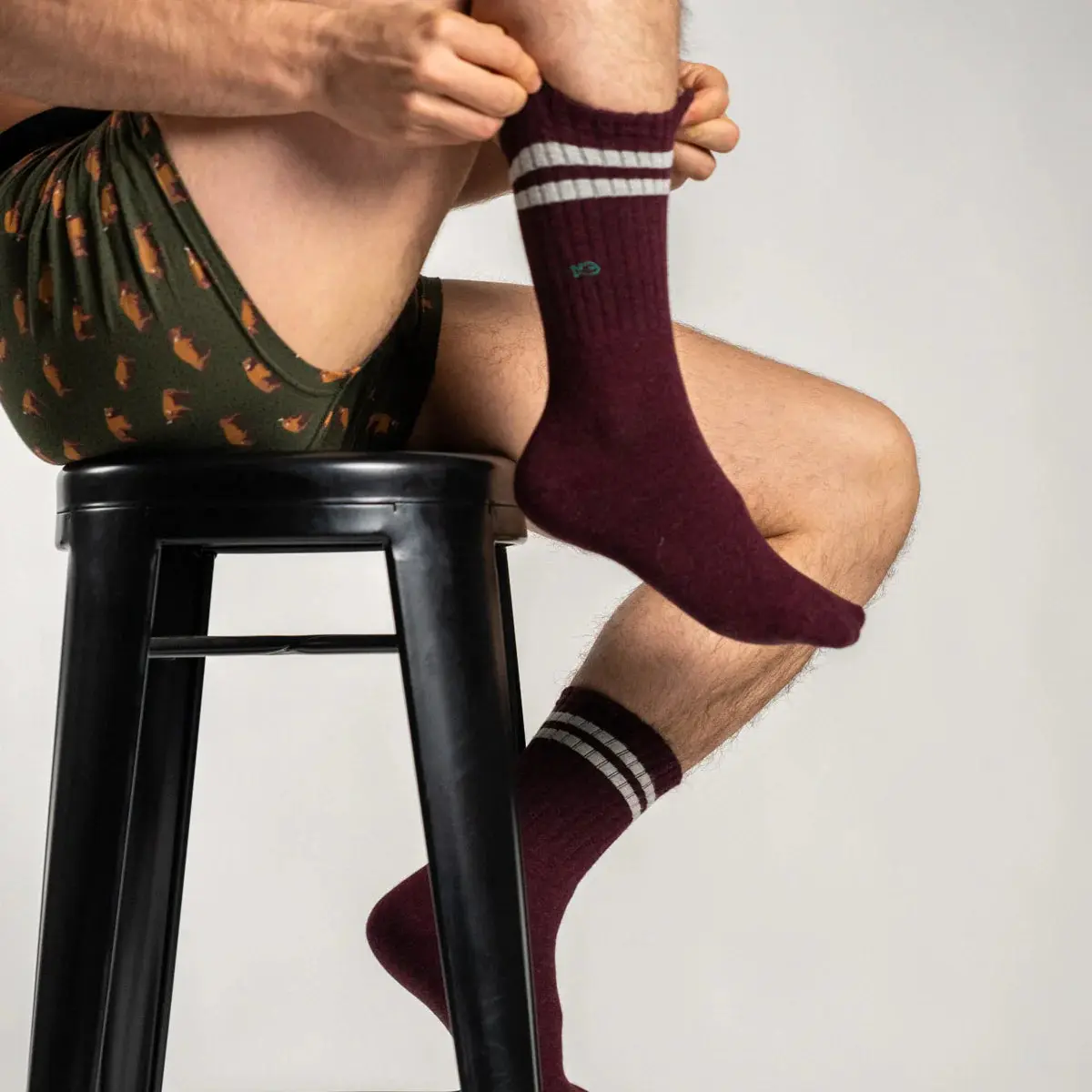 CHAUSSETTES RÉTRO - BORDEAUX – Image 2
