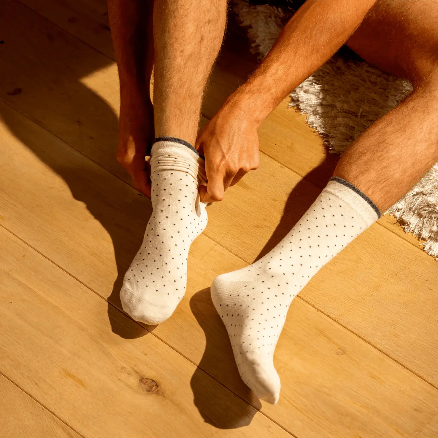 CHAUSSETTES SQUARE - ÉCRU – Image 2