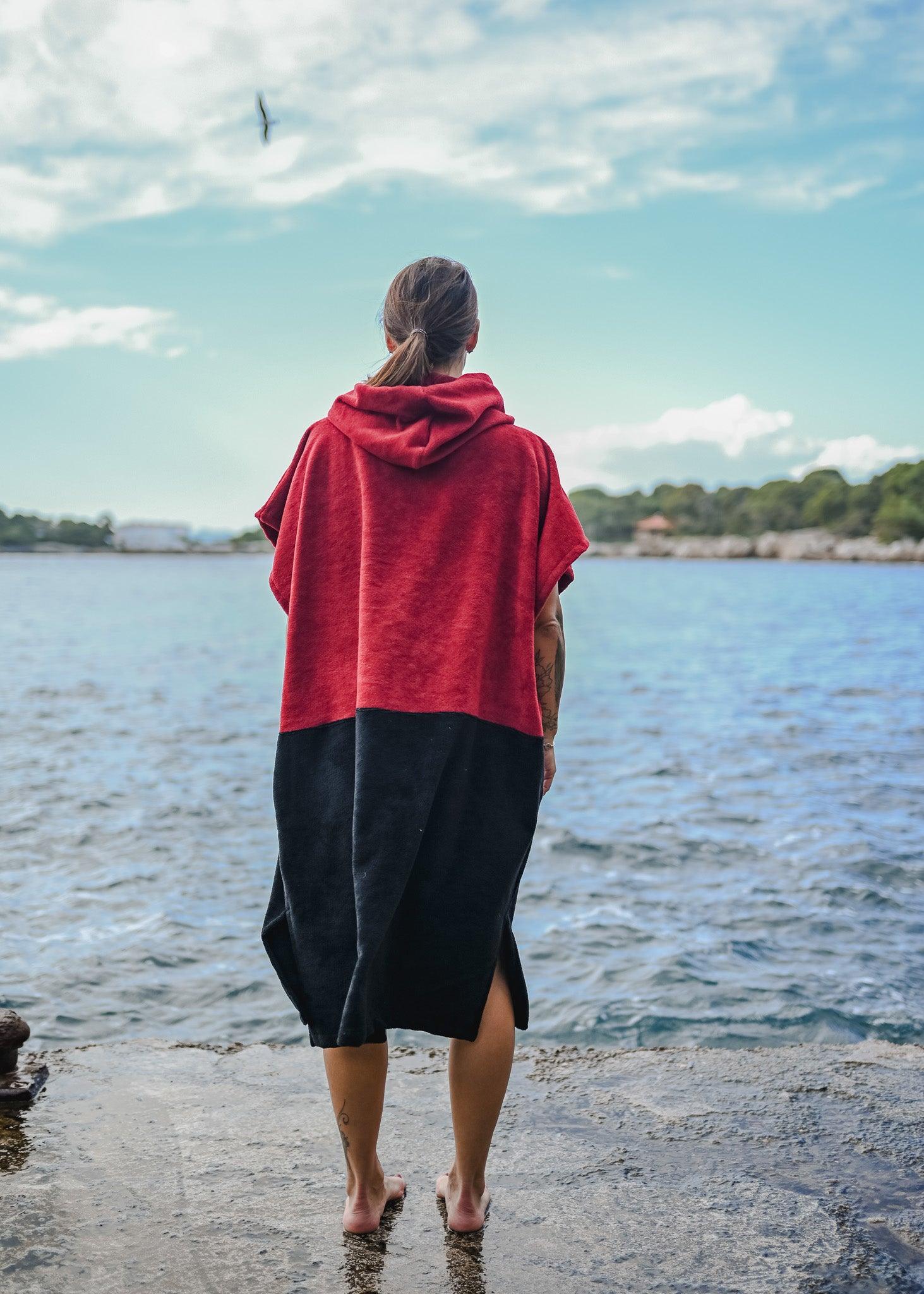 Poncho Adulte - Rouge-noir – Image 5