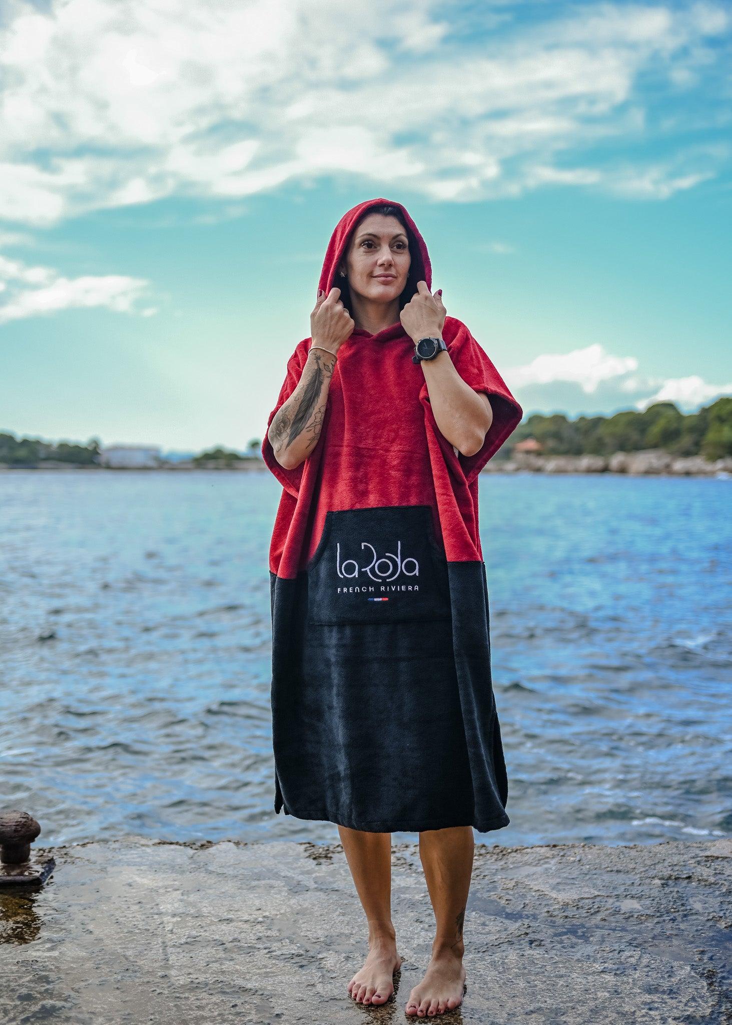Poncho Adulte - Rouge-noir – Image 4