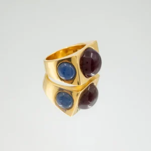 BAGUE TRIO OR QUARTZ ROSE