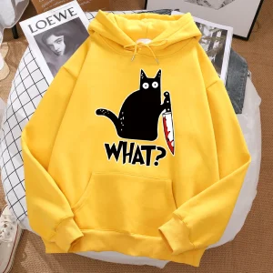 Sweat à capuche drôle Chat "What?"