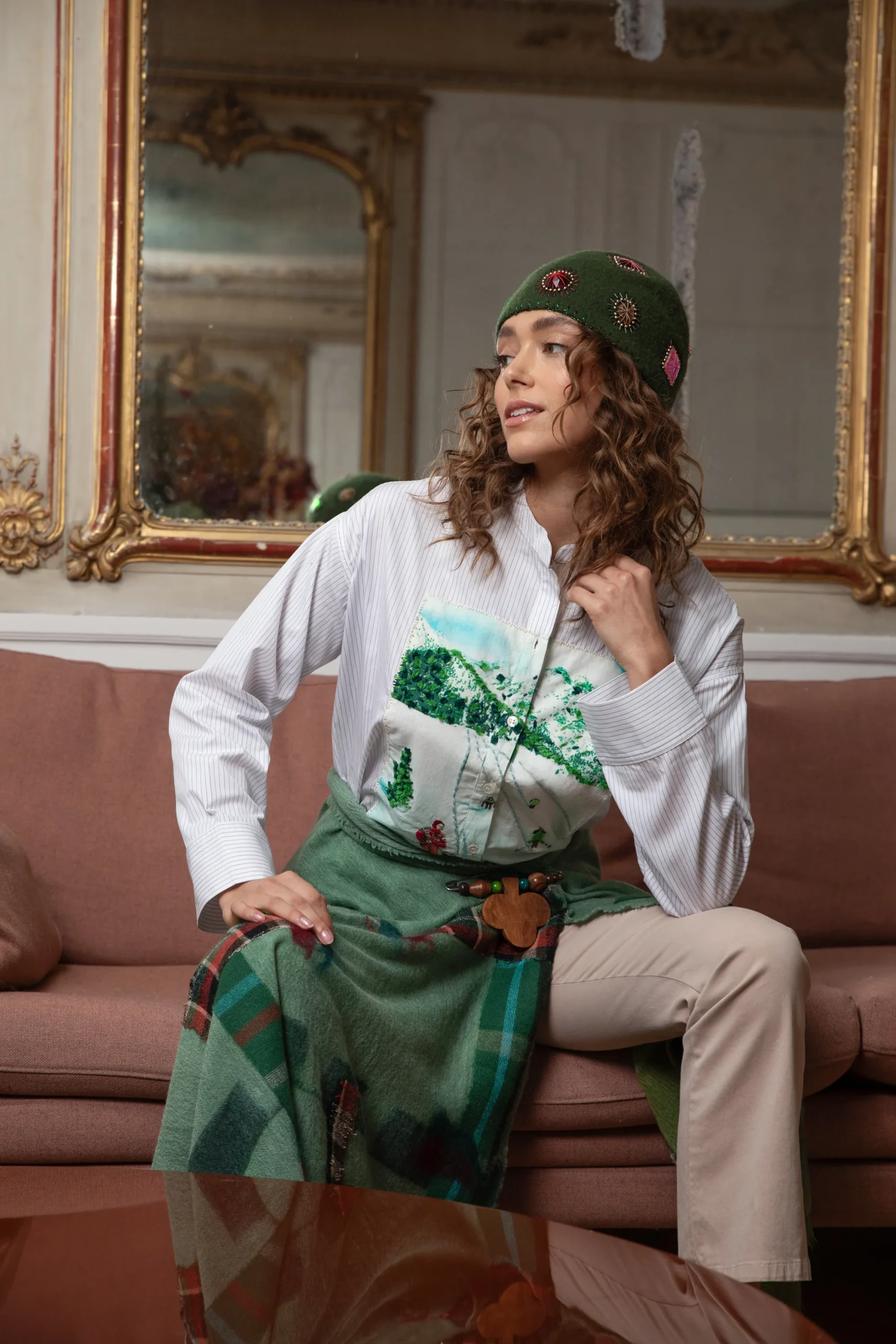 CHEMISE BRODÉE SKI BLANCHE – Image 2