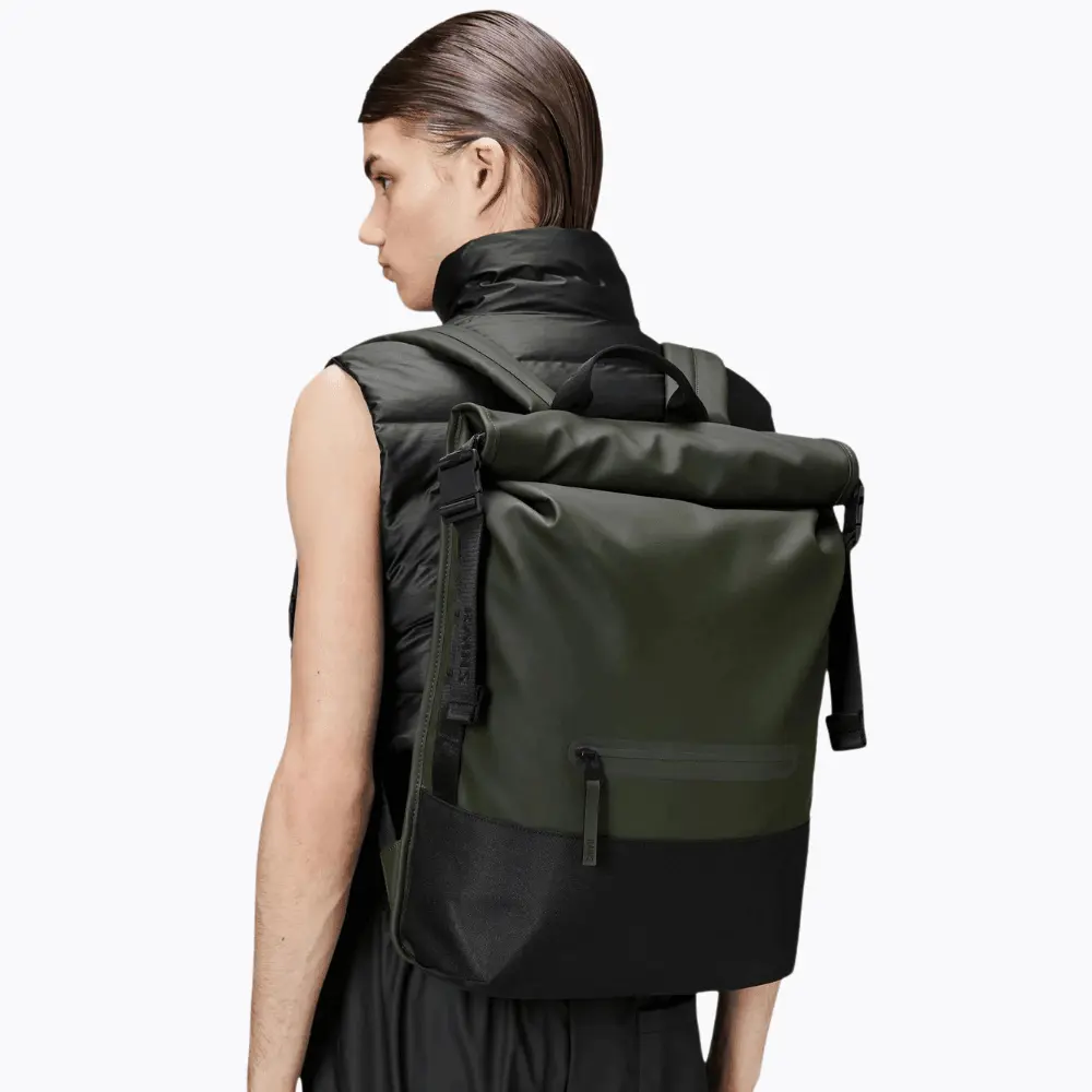TRAIL ROLLTOP BACKPACK - GREEN – Image 3