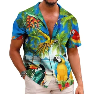 Chemise Hawaii d'été - Perroquet